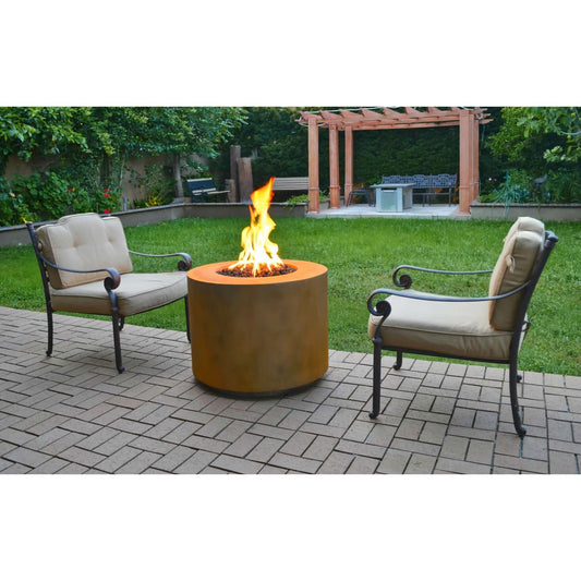 BEVERLY FIRE PIT - METAL COLLECTION - side view patio