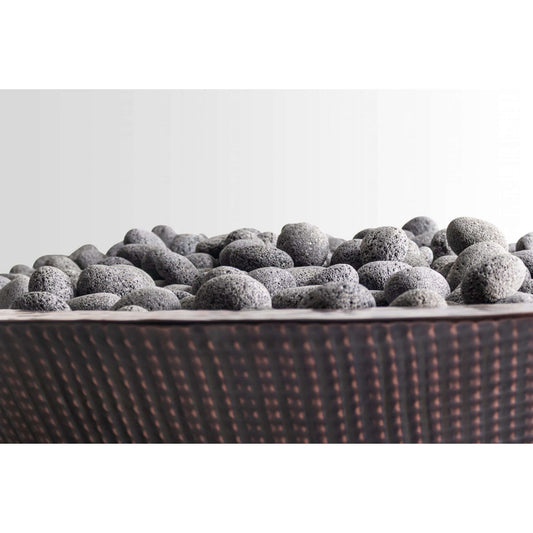 CAZO FIRE PIT - NARROW LEDGE - HAMMERED COPPER - side view close up