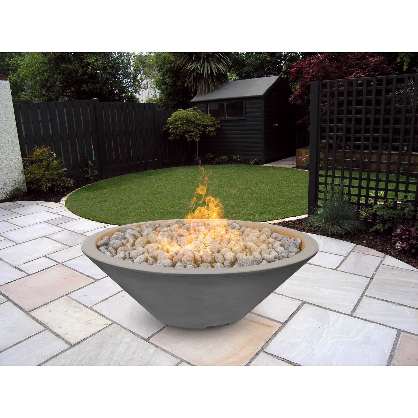 CAZO FIRE PIT - NARROW LIP - GFRC CONCRETE - top view patio