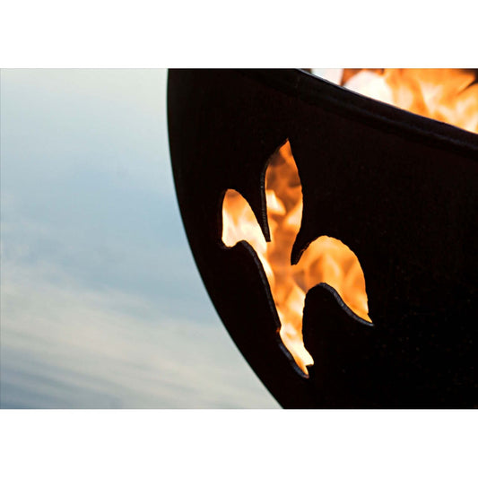 Fleur de Lis Fire Pit - side view close up