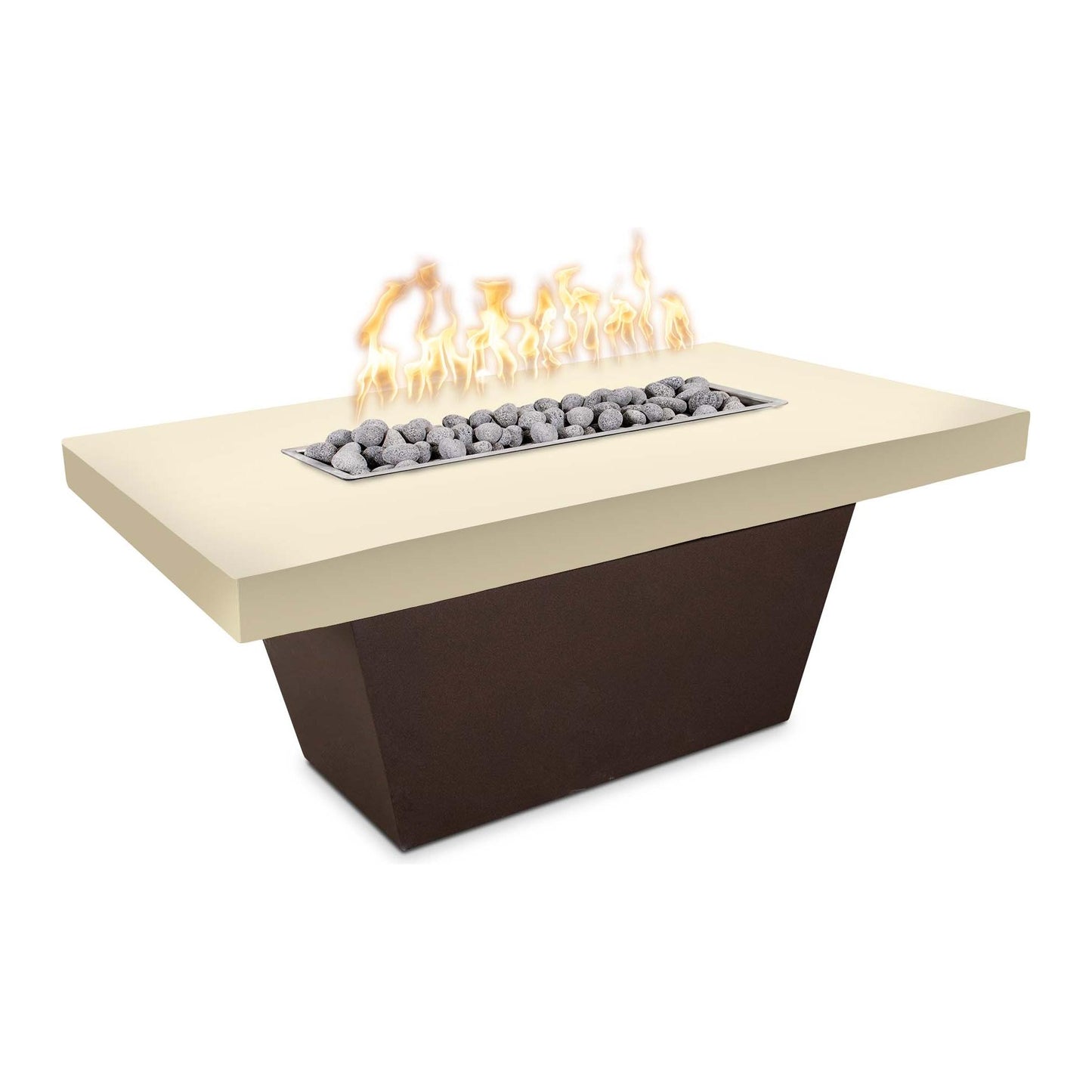 TACOMA FIRE TABLE - POWDER COATED METAL BASE - GFRC CONCRETE TOP - catalog view