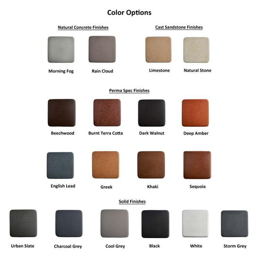 MIDWAY LOW LINEAR RECTANGLE FIRE PIT - color samples