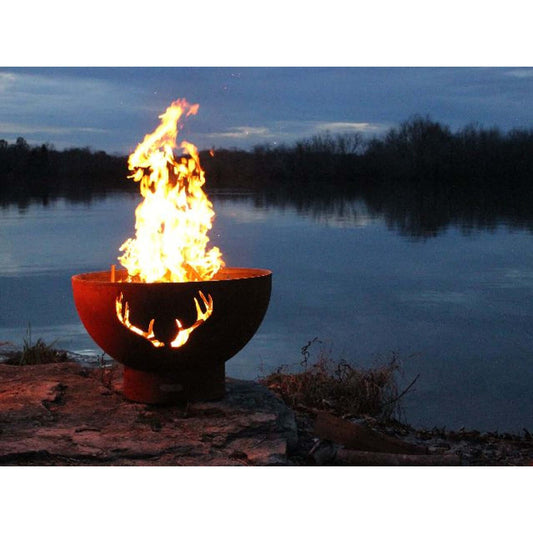 Antlers Fire Pit - side view fire