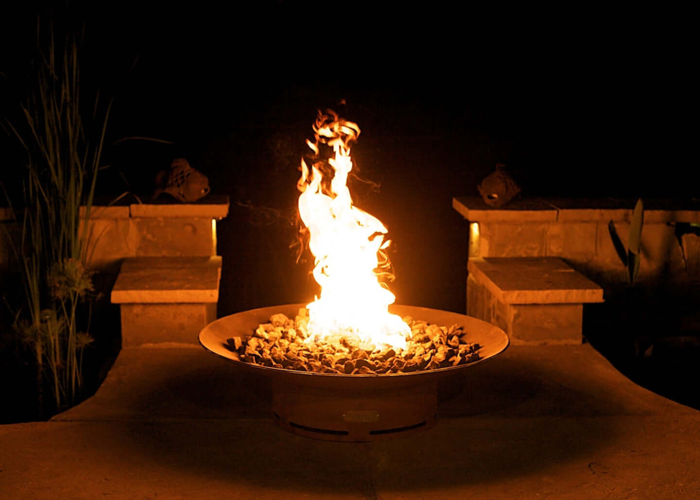 Asia Fire Pit - side view patio