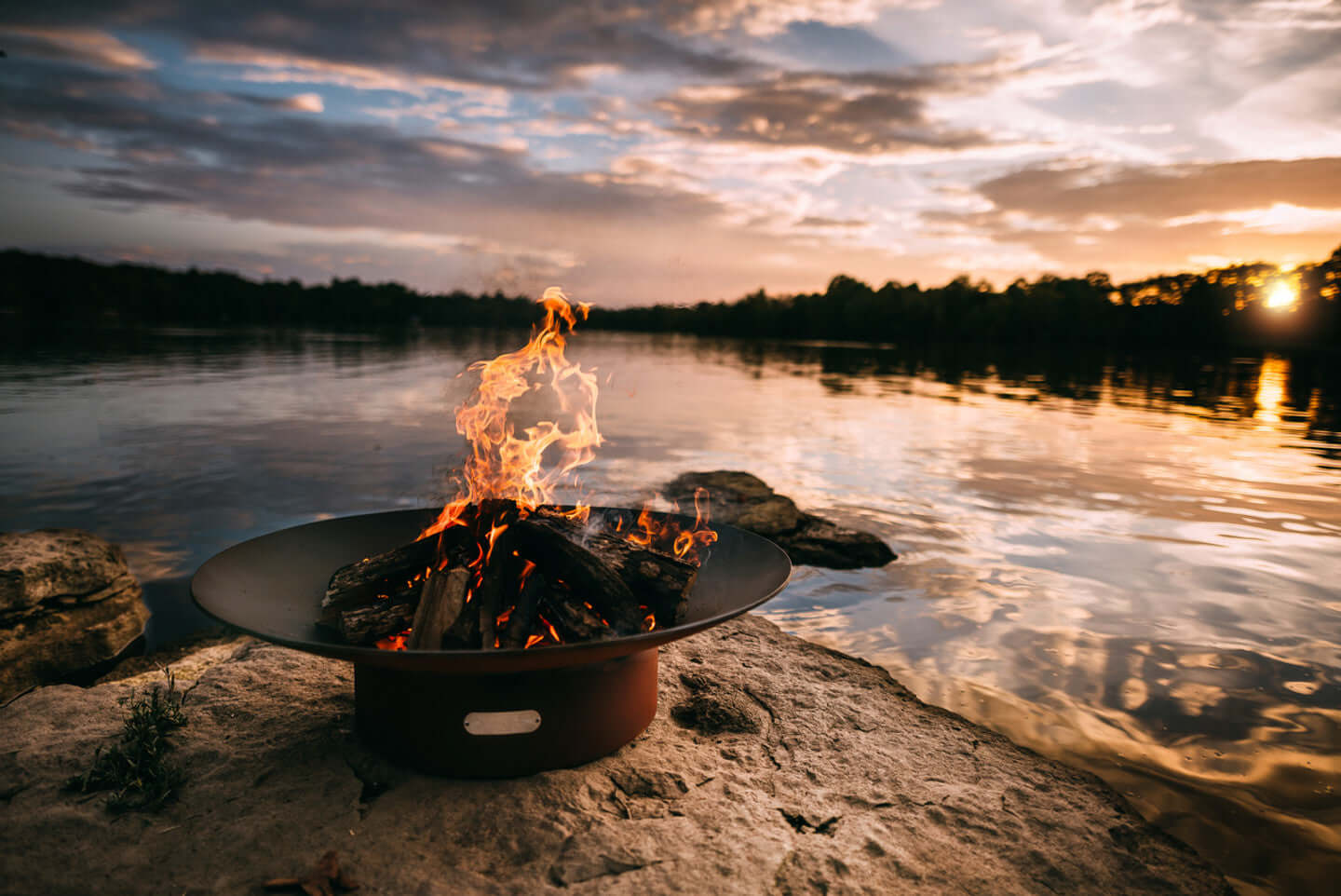 Asia Fire Pit - side view lakeside