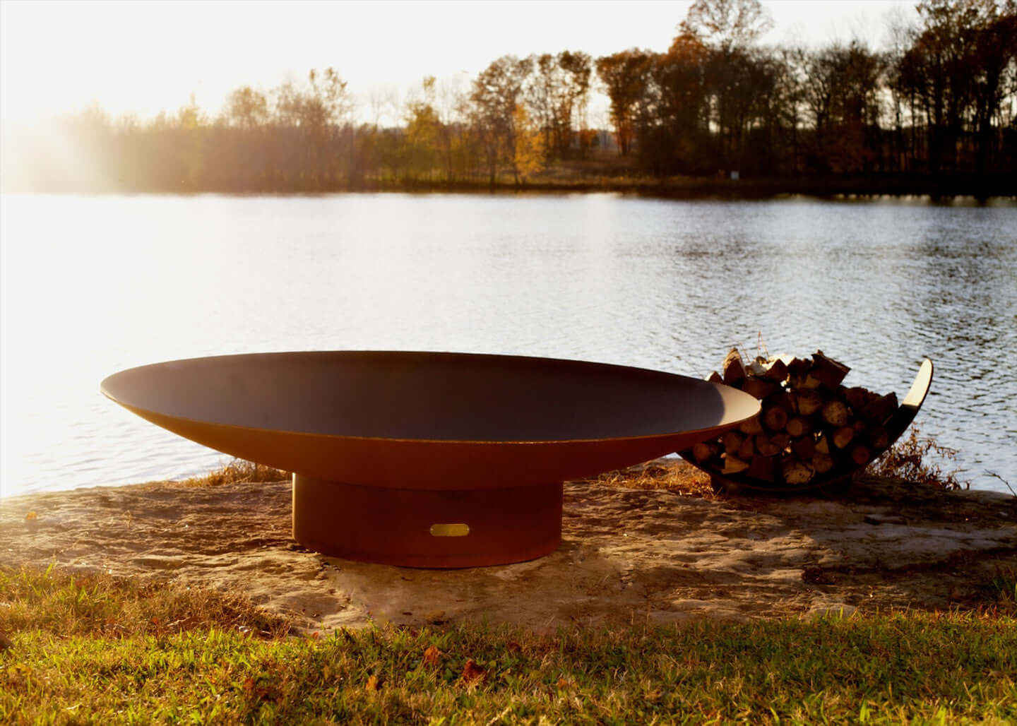 Asia Fire Pit - side view lakeside