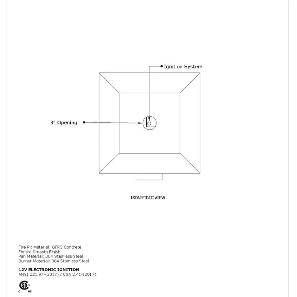 AVALON FIRE & WATER - POWDER COATED METAL - spec sheet