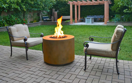 BEVERLY FIRE PIT - METAL COLLECTION - side view patio