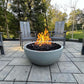 Aluminum Spun Fire Bowl - side view lit