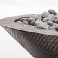 CAZO FIRE PIT - NARROW LEDGE - HAMMERED COPPER - side view close up