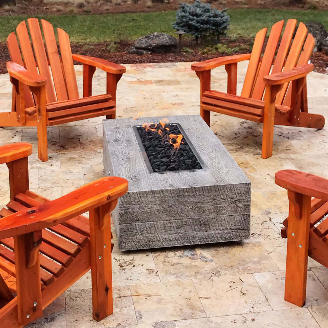 CORONADO FIRE PIT - WOODGRAIN - side view patio