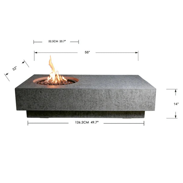 Metropolis Fire Table - side view