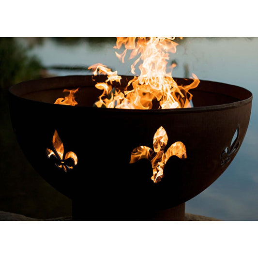 Fleur de Lis Fire Pit - side view