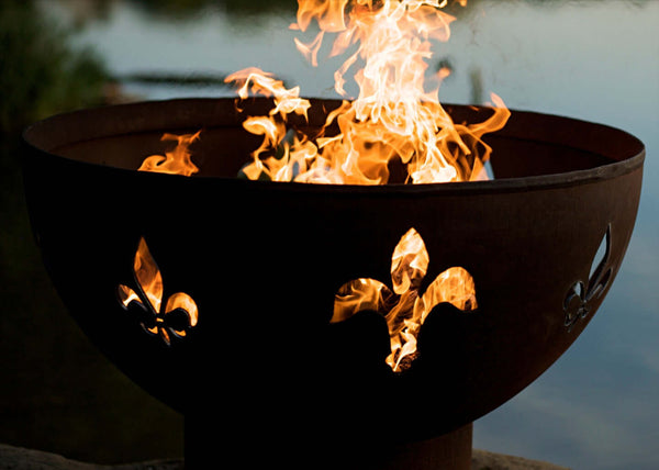 Fleur de Lis Fire Pit - side view