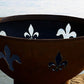 Fleur de Lis Fire Pit - side view