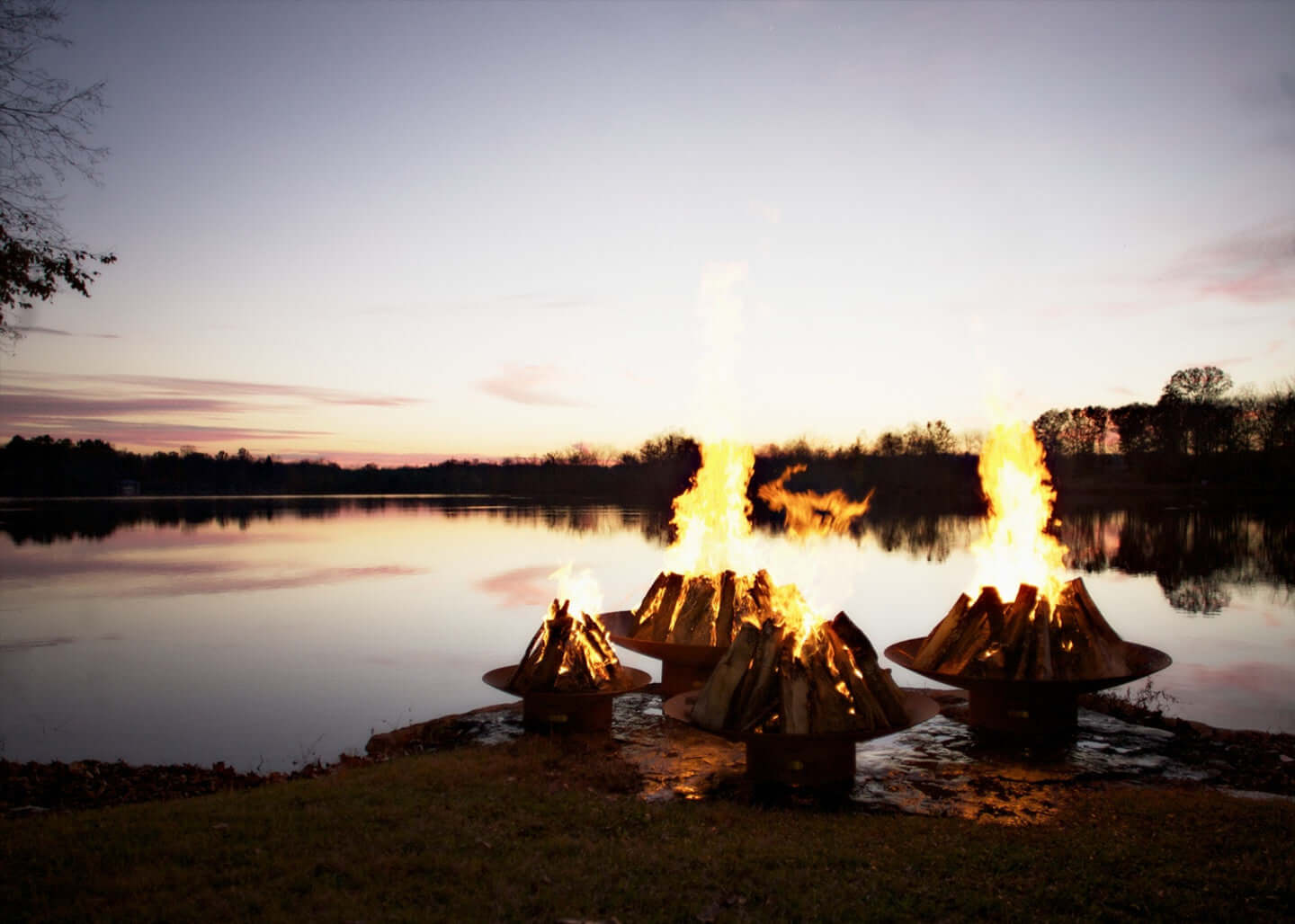 Asia Fire Pit - side view lakeside