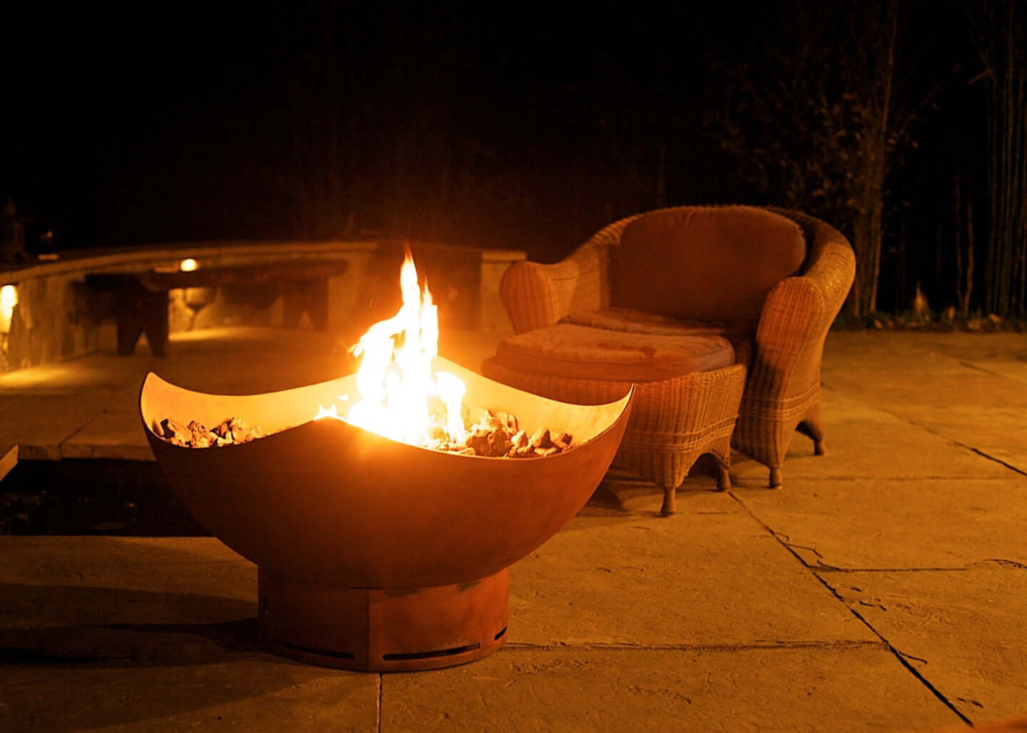 Manta Ray Fire Pit - side view