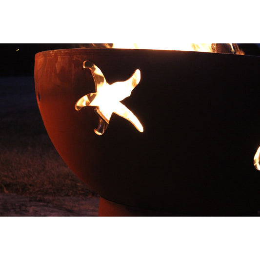 Sea Creatures Fire Pit - side view close up