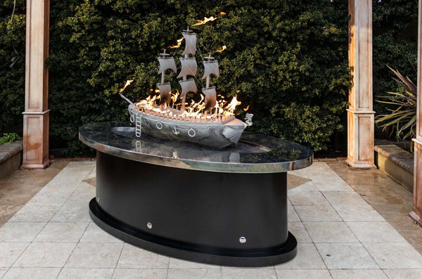 LA PINTA FIRE TABLE - POWDER COATED METAL - side view