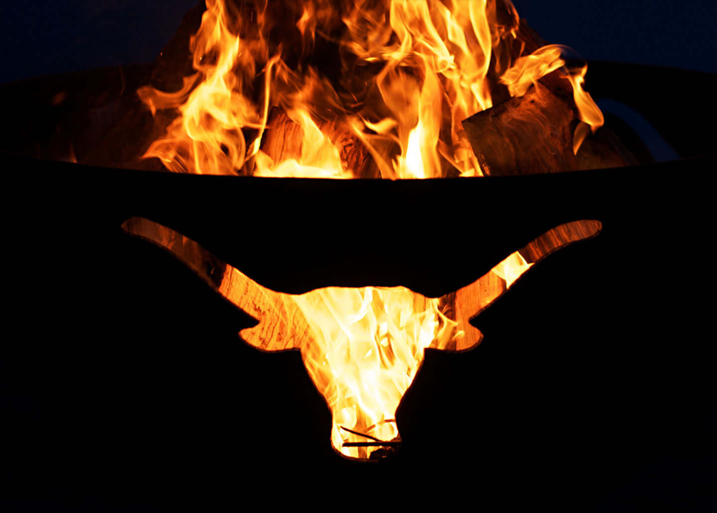 Longhorn Fire Pit - side view close up