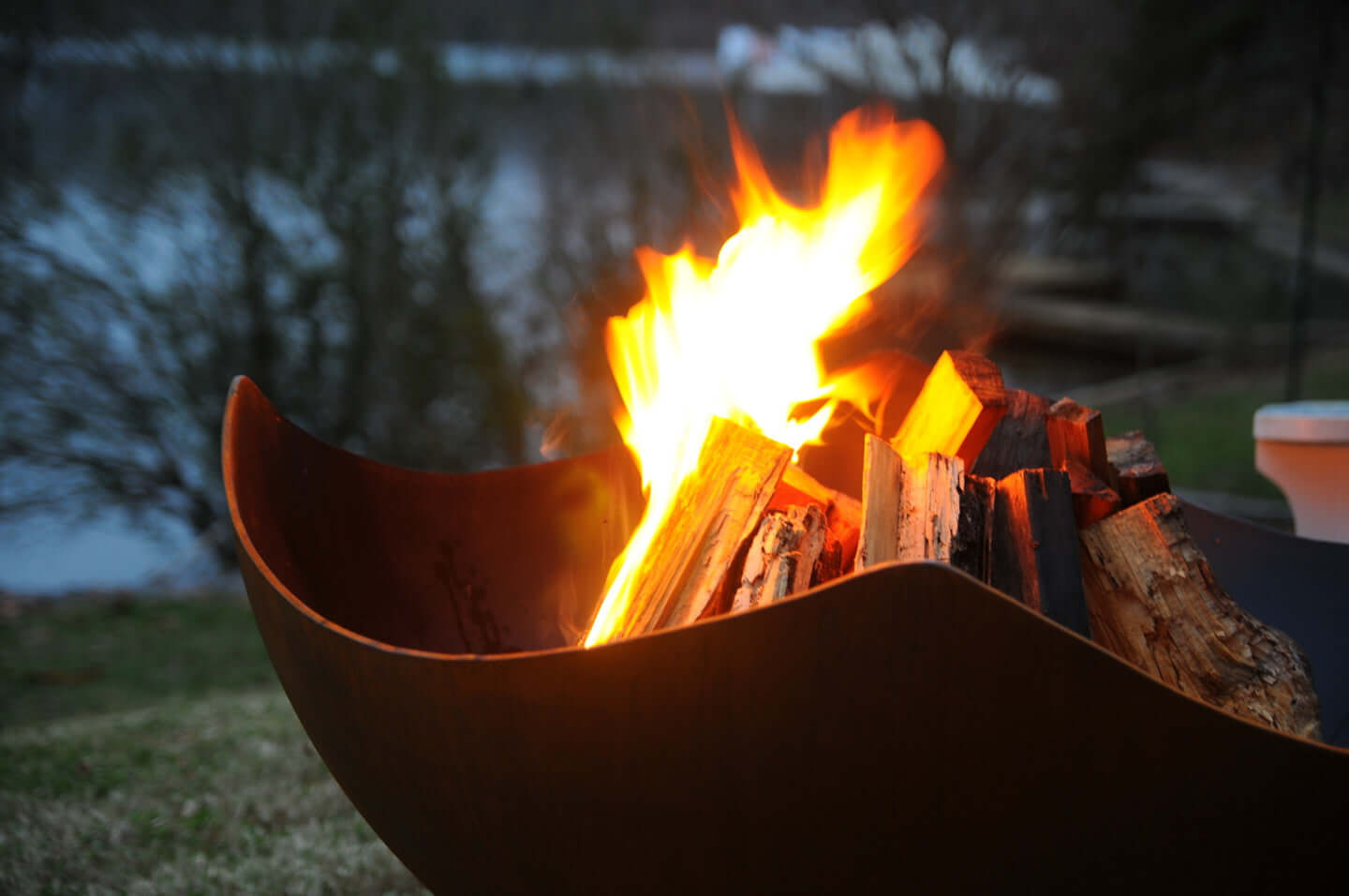 Manta Ray Fire Pit - side view