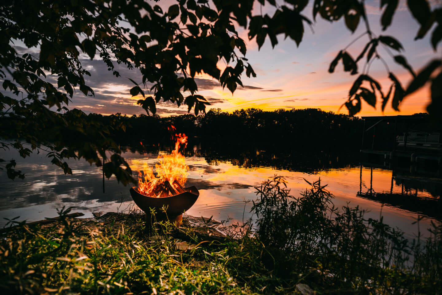 Manta Ray Fire Pit - side view