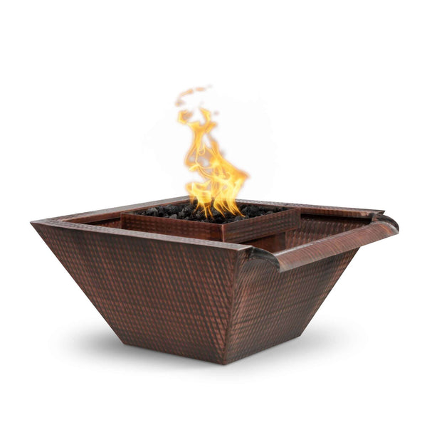 MAYA FIRE & WATER BOWL - WIDE GRAVITY SPILL - HAMMERED COPPER/STAINLESS STEEL - catalog view