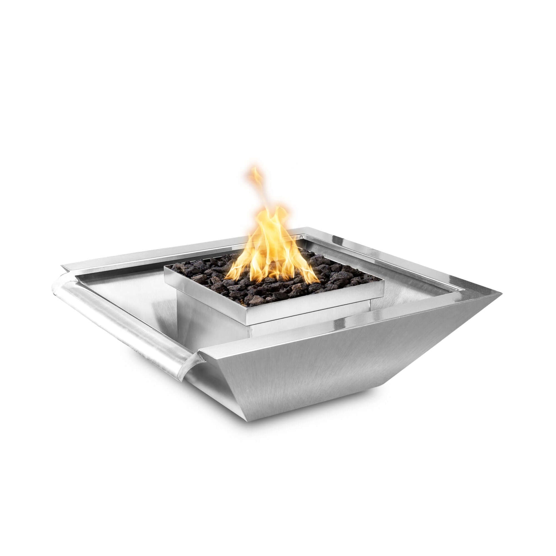 MAYA FIRE & WATER BOWL - WIDE GRAVITY SPILL - HAMMERED COPPER/STAINLESS STEEL - catalog view