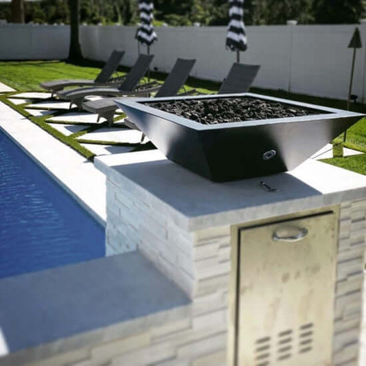 MAYA FIRE BOWL - POWDER COATED METAL - side view