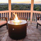 BEVERLY FIRE PIT - POWDER COATED METAL - overhead view patio