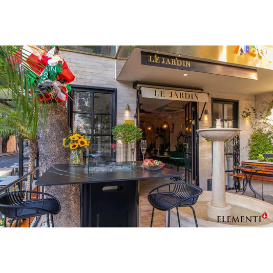 Koln Marble Porcelain Bar Table - side view