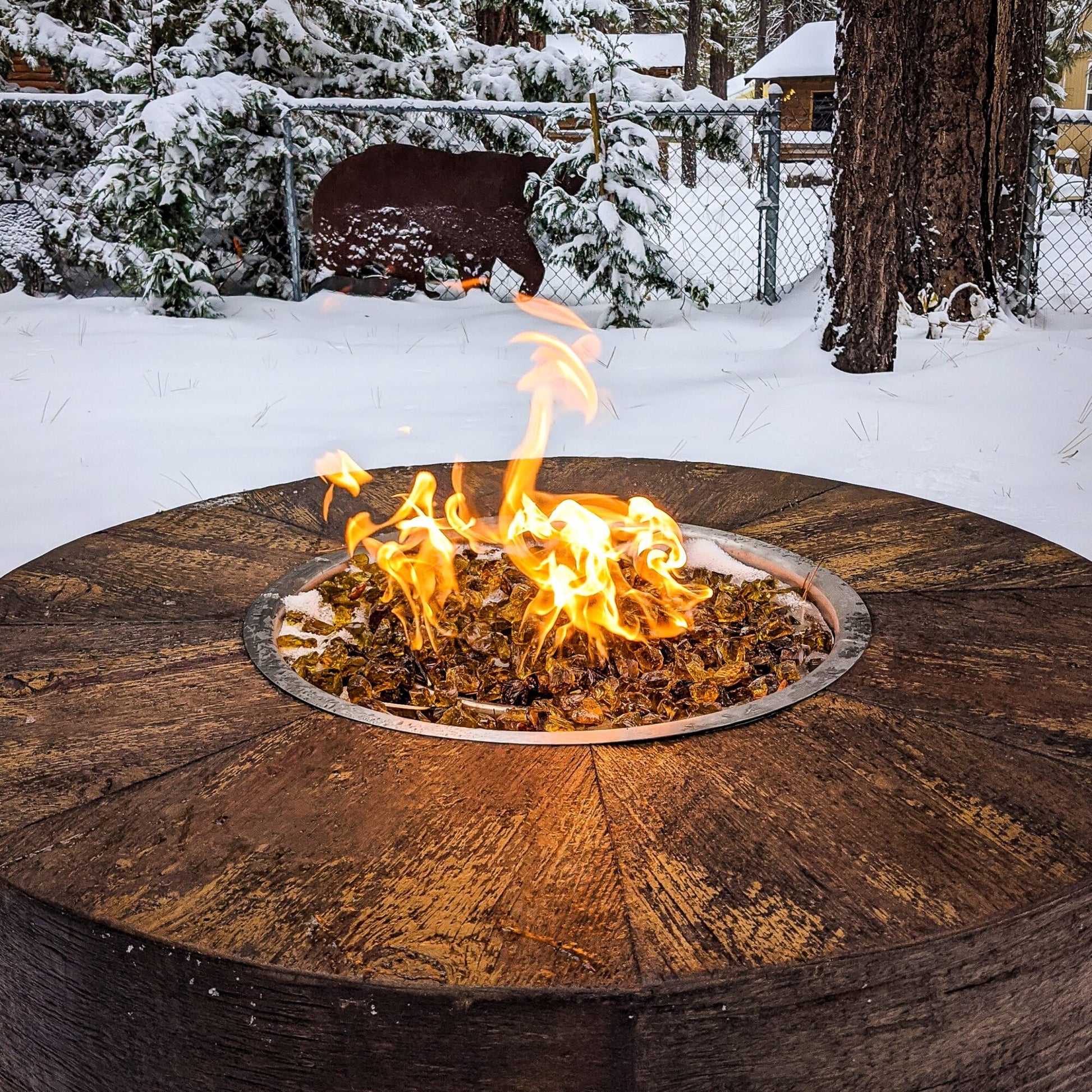 SEQUOIA FIRE PIT - WOODGRAIN - top view