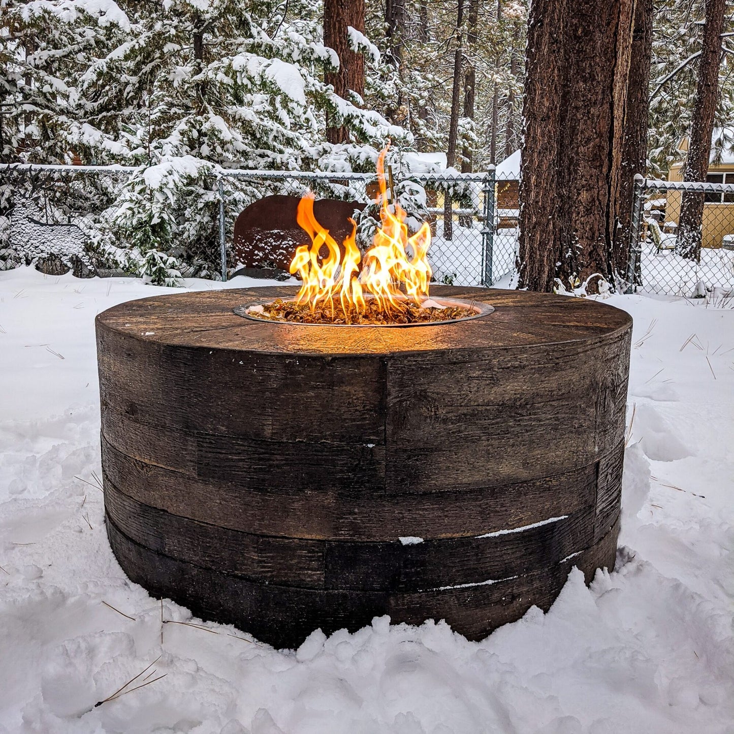 SEQUOIA FIRE PIT - WOODGRAIN - side view