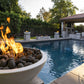 SEDONA FIRE PIT - NARROW LEDGE - GFRC CONCRETE - top view poolside