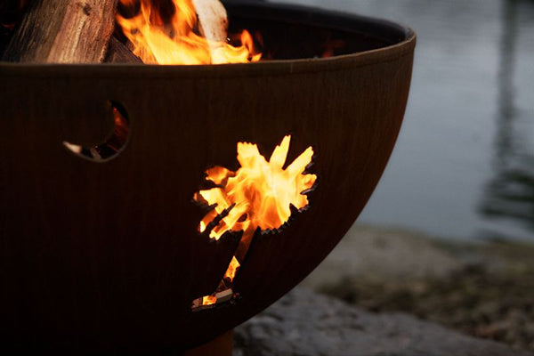 Tropical Moon Fire Pit - side view close up