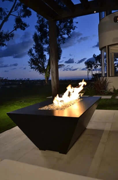 GEO RECTANGLE FIRE PIT - side view