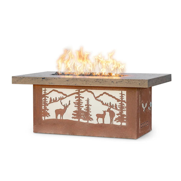 OUTBACK FIRE TABLE - CATTLE RANCH/DEER COUNTRY - CORTEN STEEL - catalog view