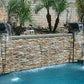 CAZO FIRE & WATER BOWL - GFRC CONCRETE - side view poolside far